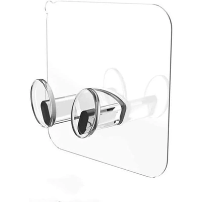 خطاف لاصق حائط بلاستيك - 5 قطع - شفاف