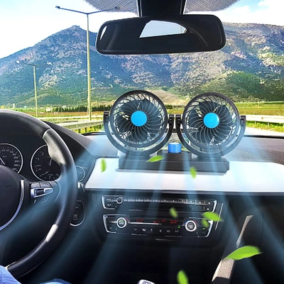مروحة تبريد للسيارة مزدوجة تعمل ب USB