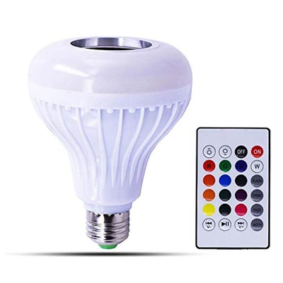 مكبر صوت ذكي بخاصية البلوتوث لتشغيل الموسيقى بتصميم لمبة ومزود باضاءة ليد