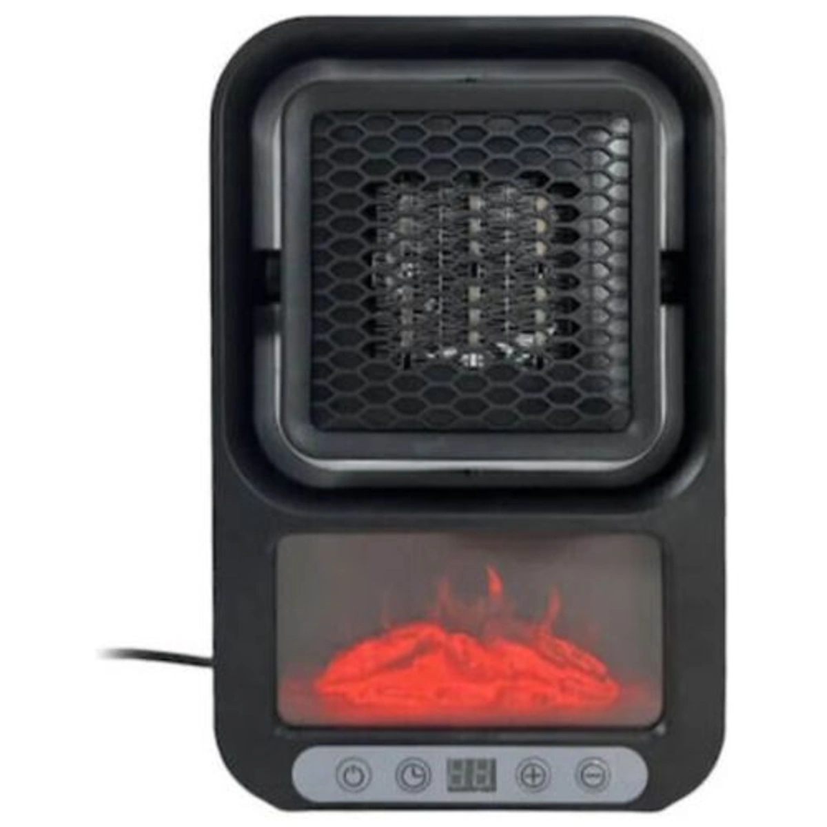مدفأة كهربائية صغيرة محمولة بشكل لهب - أسود