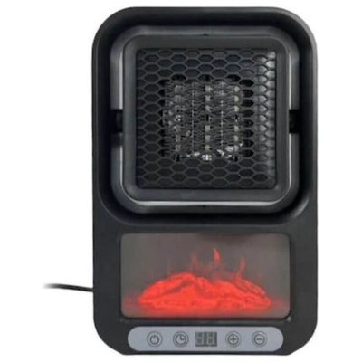 مدفأة كهربائية صغيرة محمولة بشكل لهب - أسود