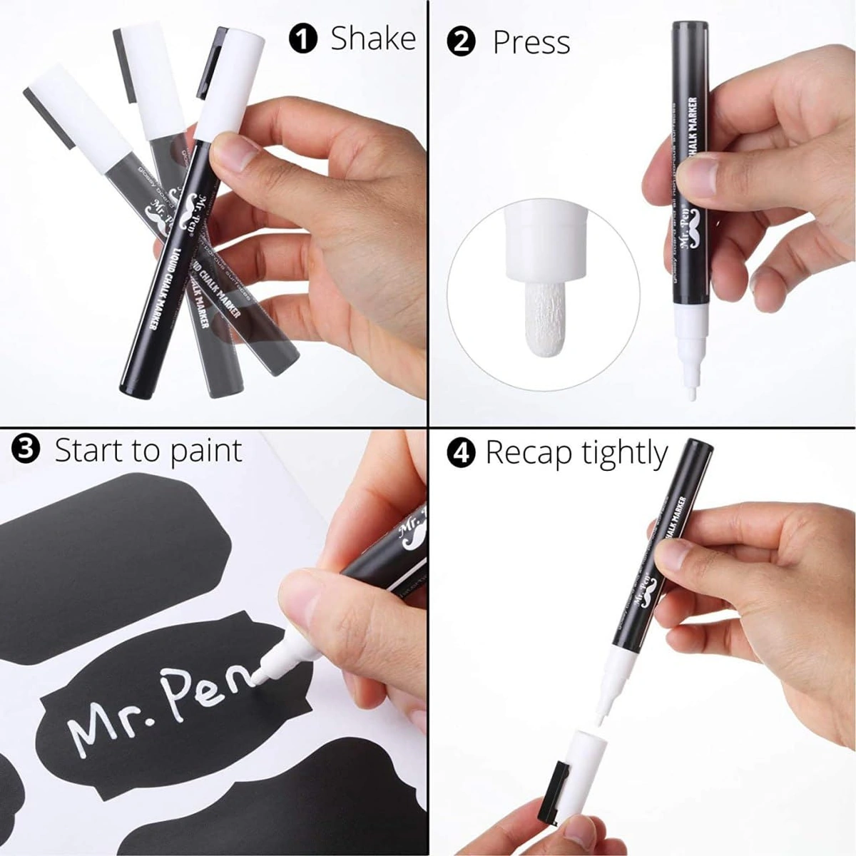 استيكرات تنظيم التوابل مع قلم أبيض - 24 ملصق