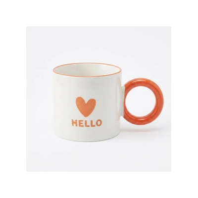 بريق مج بورسلين بتصميم قلب HELLO - 350 مل