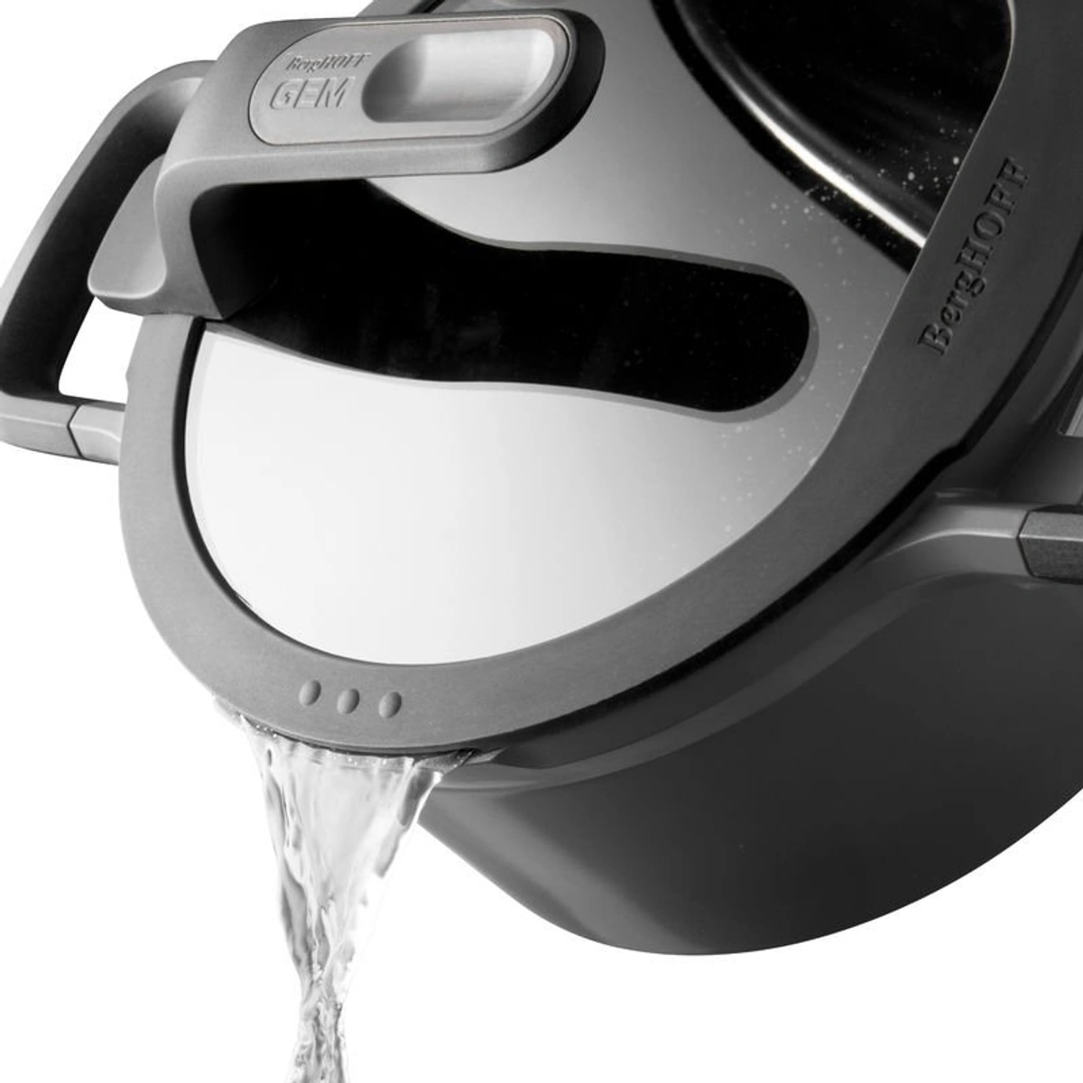 بيرغوف حلة بغطاء خزفي ومقبضين - 24 سم - رمادي غامق