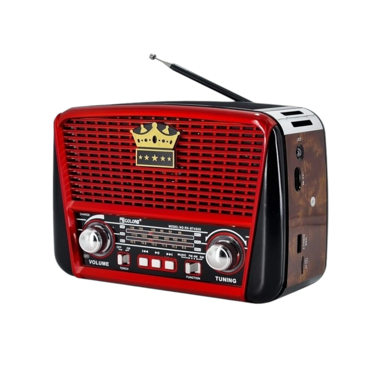 راديو ومكبر للصوت لاسلكي من جولون - أحمر - RX-BT455