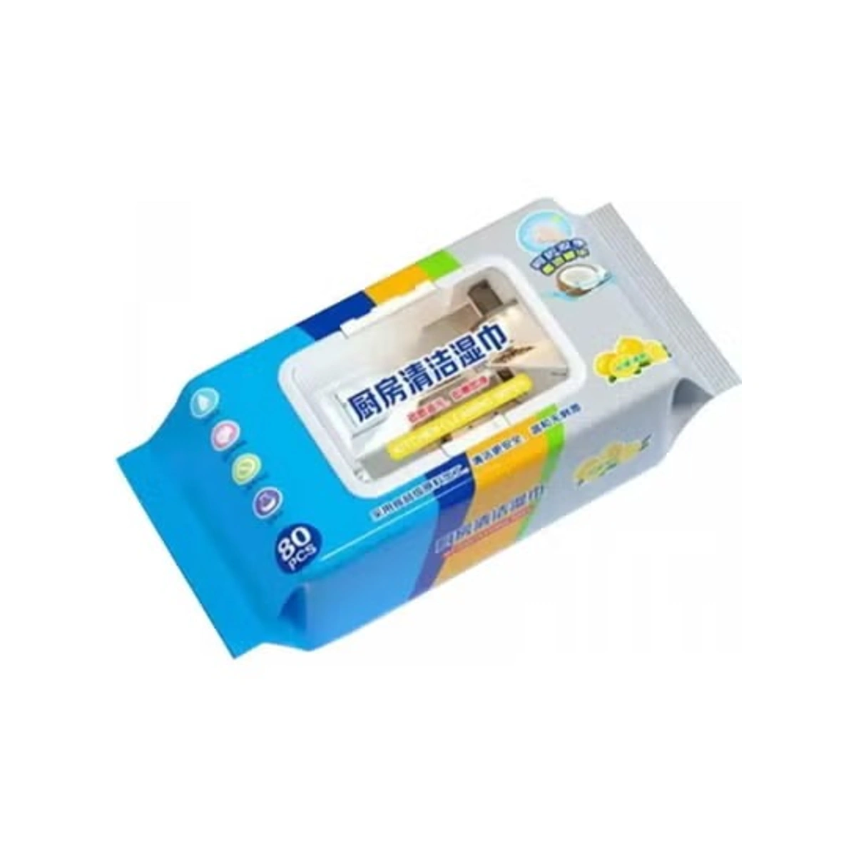 مناديل تنظيف مطبخ قوية برائحة الليمون - 80 قطعة