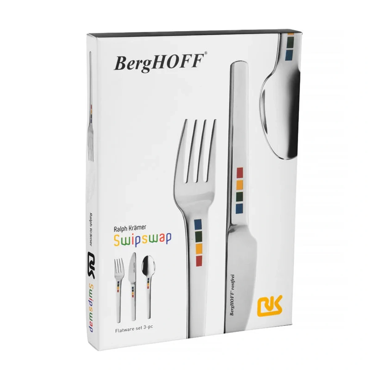 بيرغوف طقم أدوات مائدة للسفر - 4 قطع - وردي / فضي