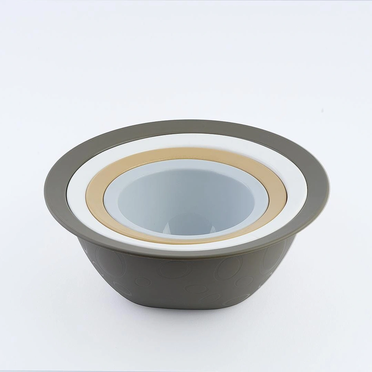 طقم فيستا متعدد الاستخدامات والحجم - 4 قطع - رمادي/أبيض/أصفر/لبني