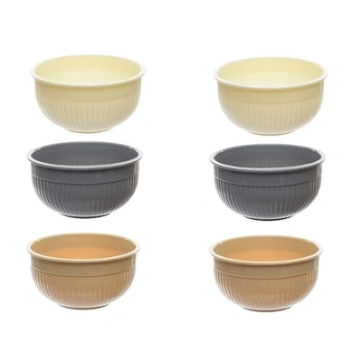 بولة فريش صغيرة - 10 سم - 6 قطع - أبيض/رمادي/أصفر