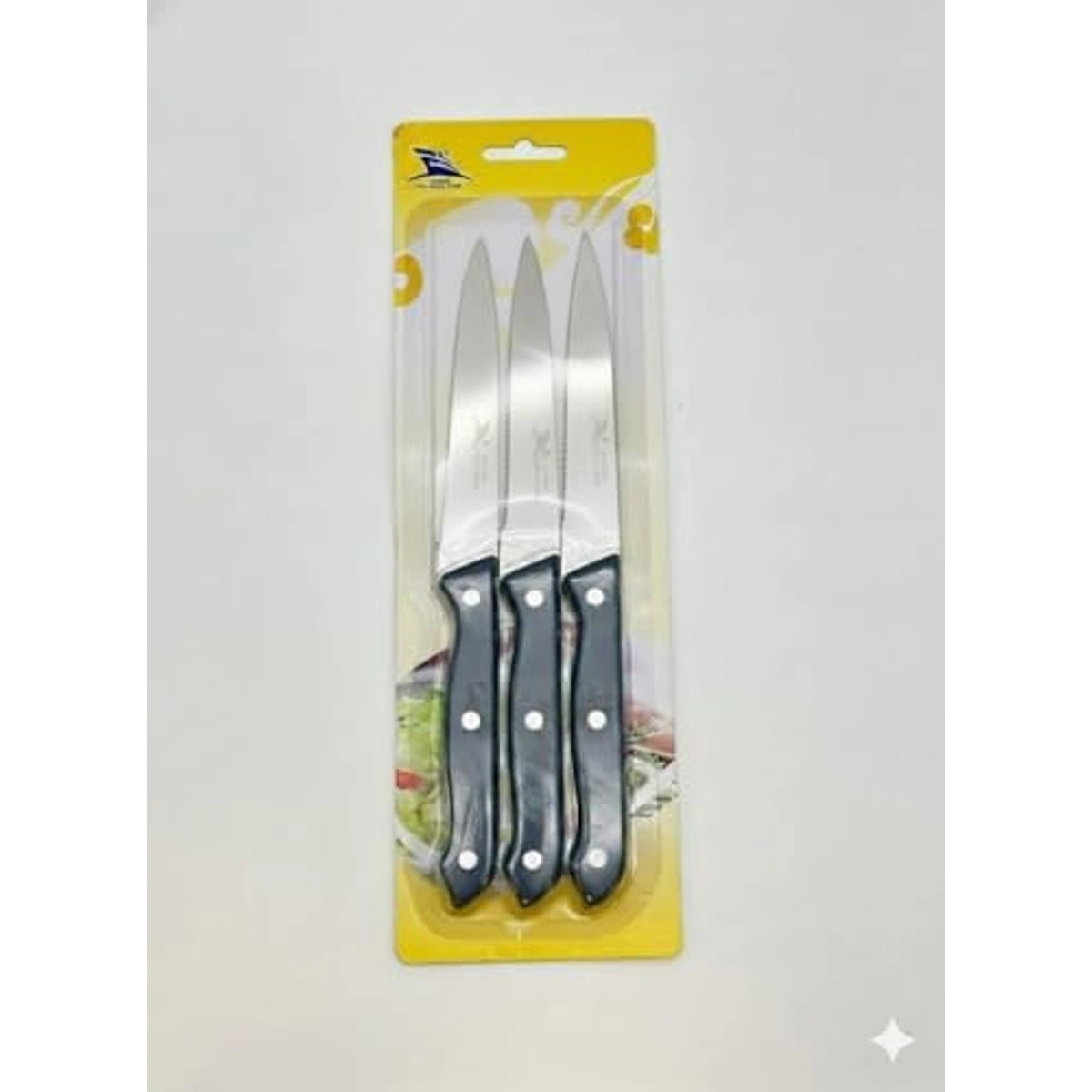 سكاكين مطبخ من الستانليس ستيل - 3 قطع - مقابض أسود