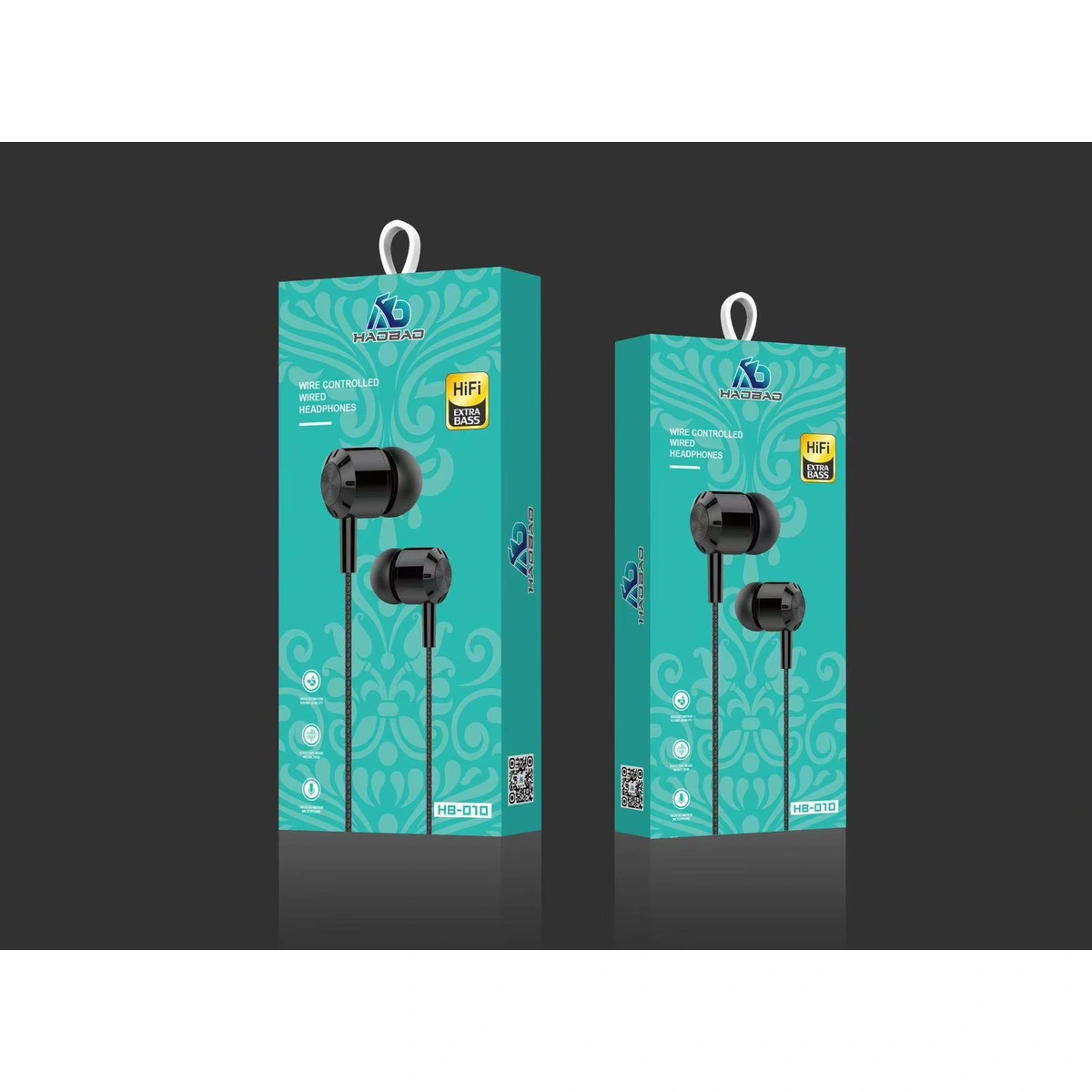 سماعة أذن سلكية Haobao HB-010 HiFi Extra Bass - أسود