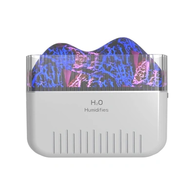 معطر ومرطب جو مع ليد بشكل بركان - 400 مل - أبيض