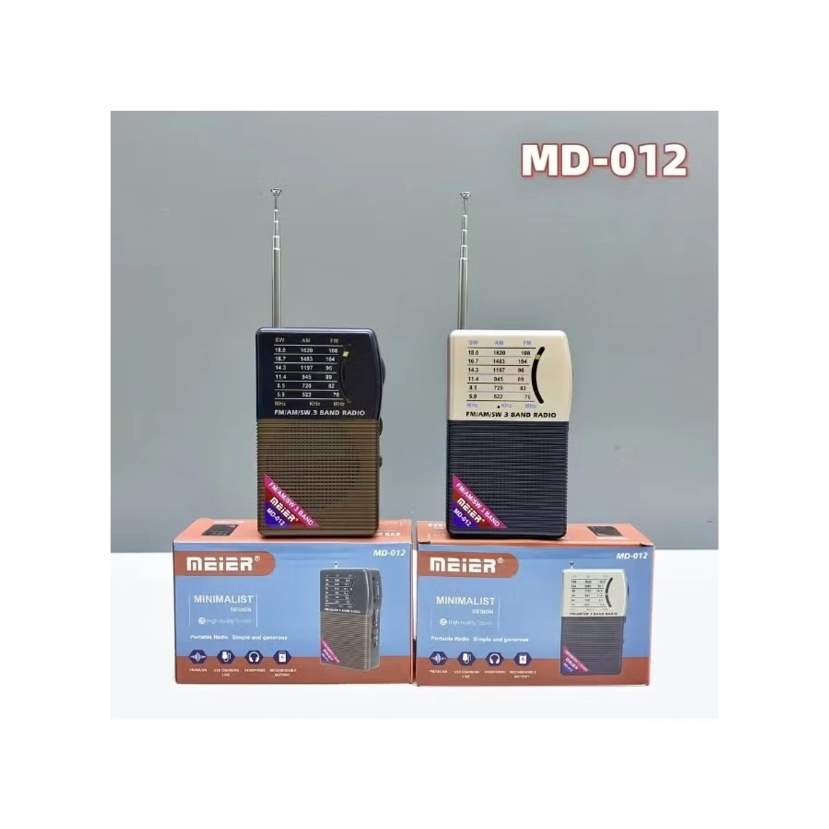 راديو لاسلكي ميني كلاسيكي من ماير - أسود - MD-012