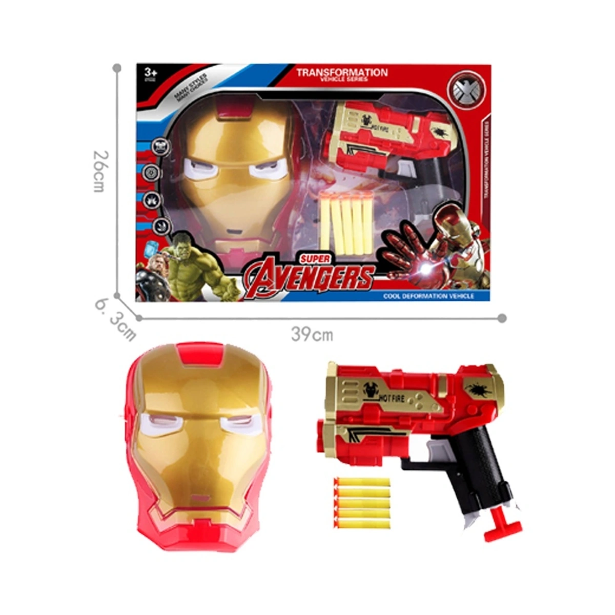 Iron Man Gun and Mask with Foam Darts 564-893