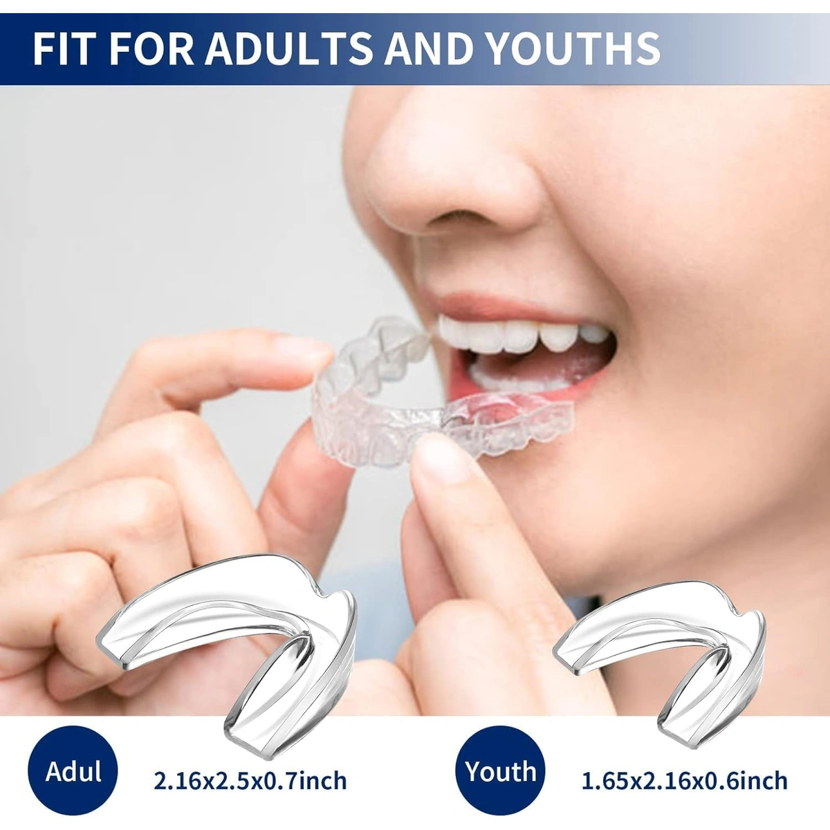 واقي فم ليلي - 8 قطع - شفاف