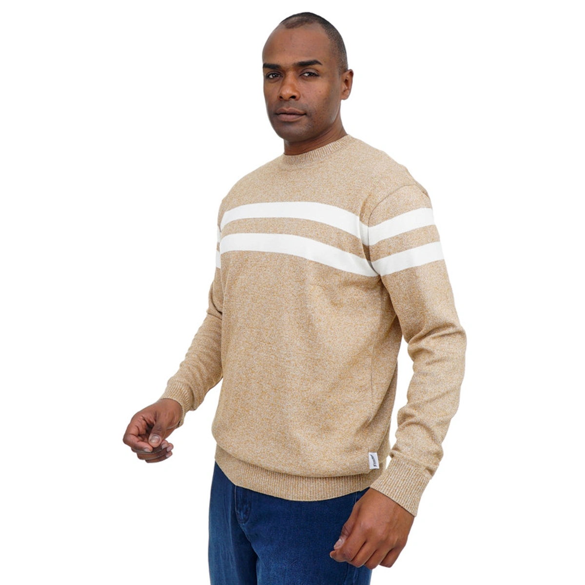 بلوفر صوف رجالي بخطين - 108020025