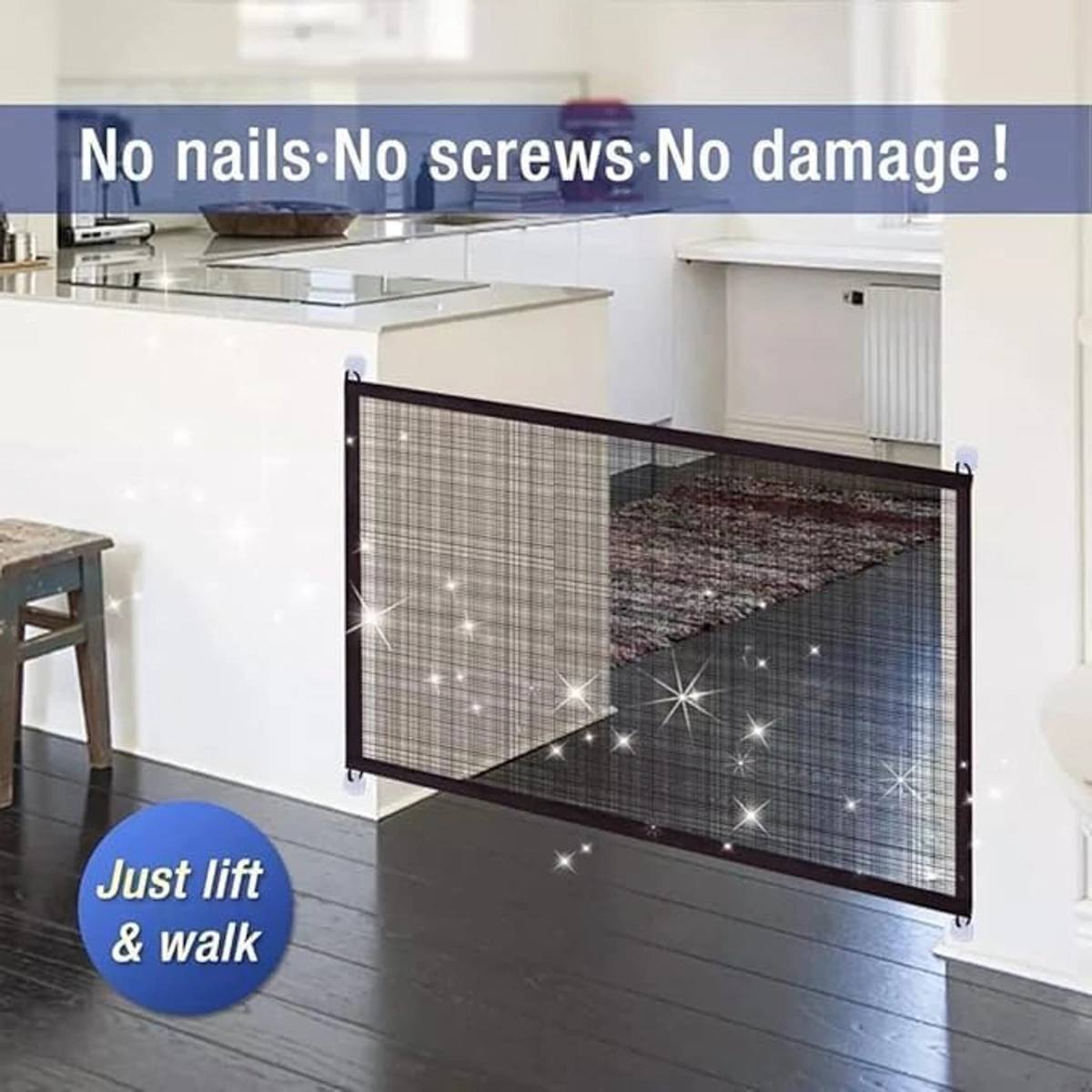 بوابة حاجز أمان للكلاب من شبكة نايلون - 70*100 سم