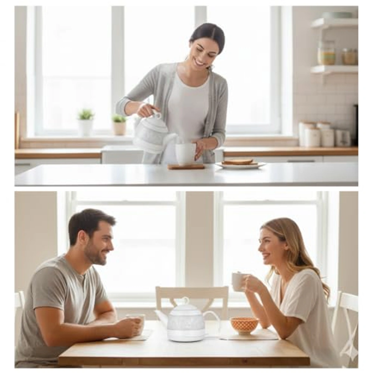 براد شاي تركي بزهرة التوليب - 1.7 لتر - فضي