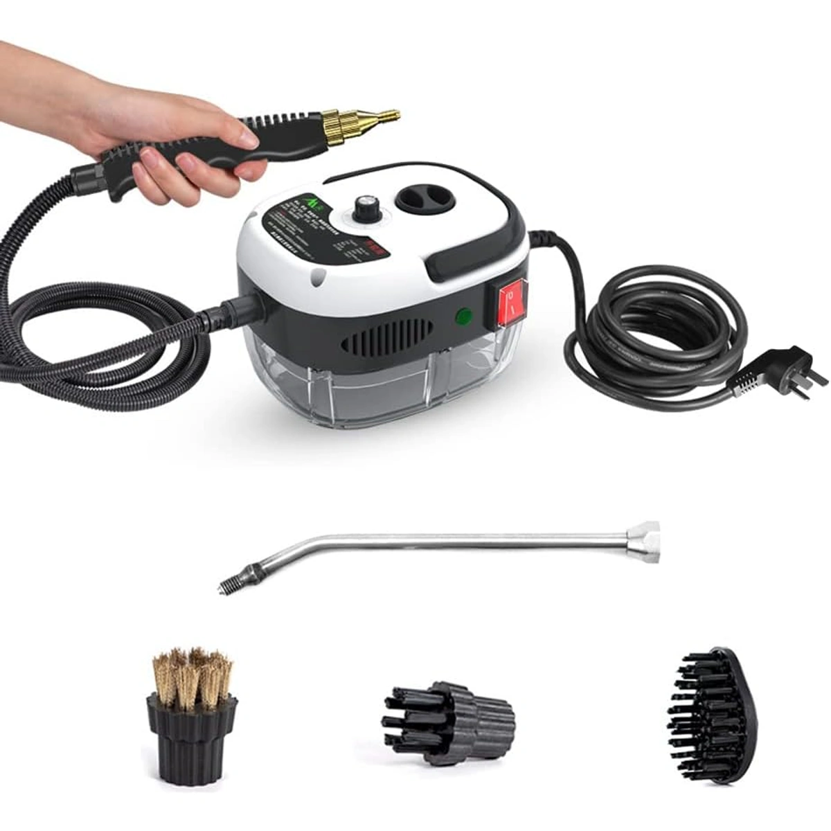 جهاز تنظيف بالبخار محمول - 2500 وات - أبيض