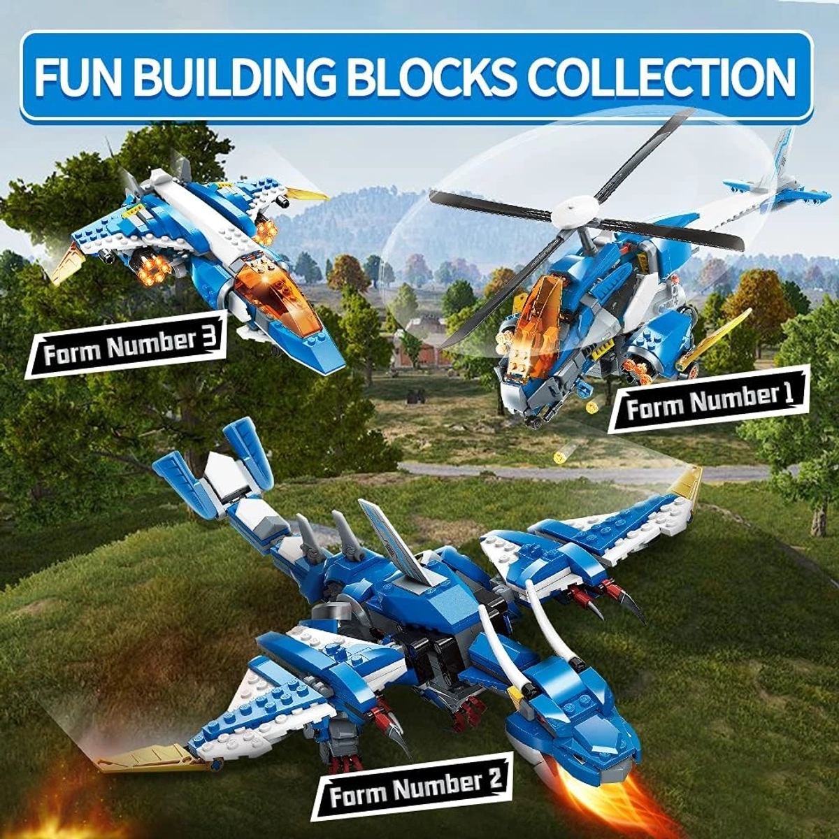 Qman Transforming Aircraft Building Blocks 3-in-1 - 604 Pcs