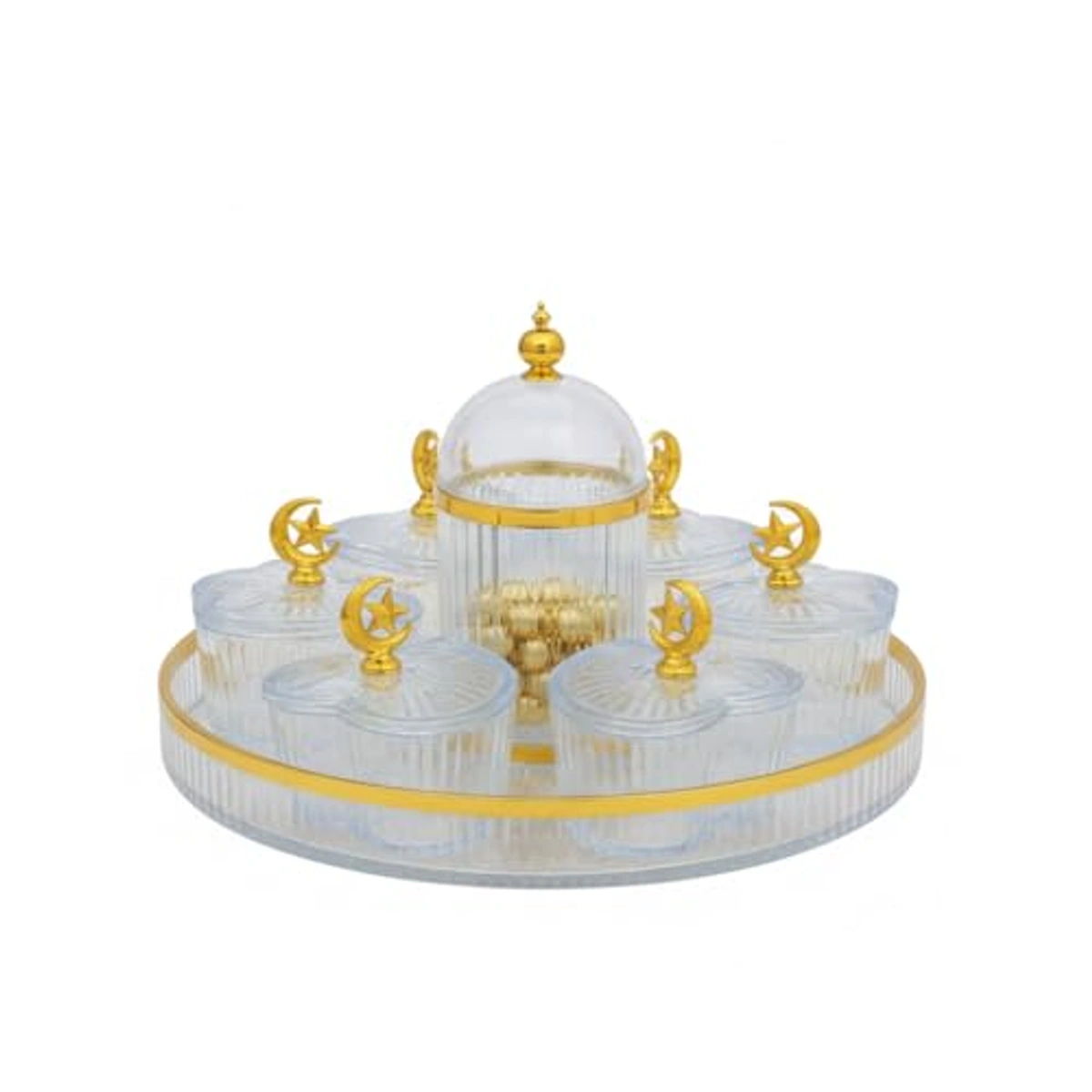 طبق تقديم حلوي ومكسرات بشكل رمضاني - 8 قطع