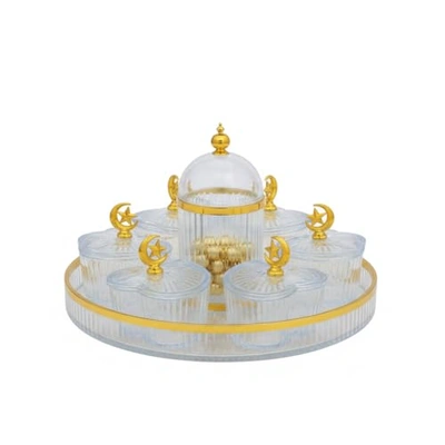 طبق تقديم حلوي ومكسرات بشكل رمضاني - 8 قطع