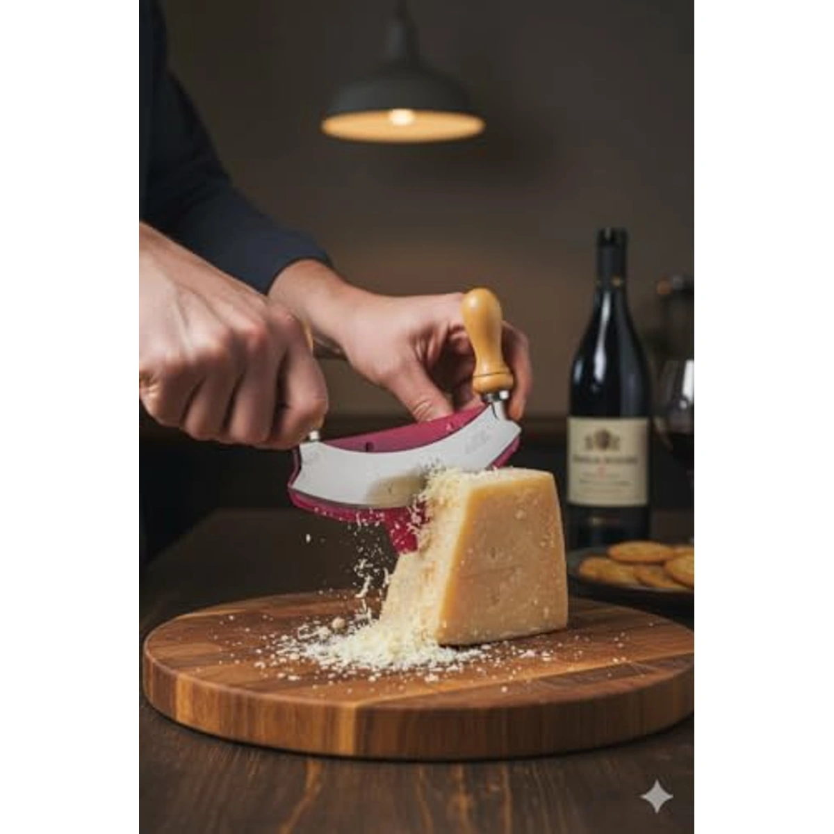 مخرطة ملوخية بشفرة فولاذية ومقابض خشب