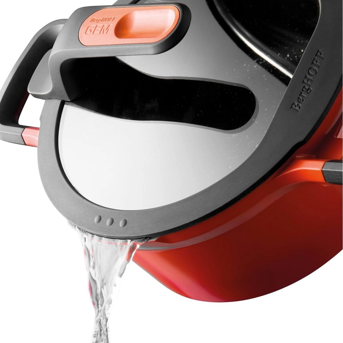 بيرغوف حلة بغطاء مزخرف ومقبضين - 26 سم - أحمر