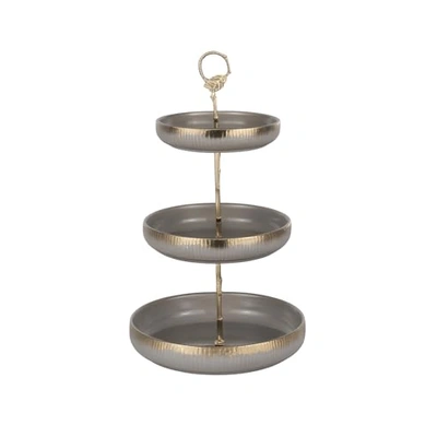 حامل تقديم حلوى من البورسلين - 3 طبقات - 27127