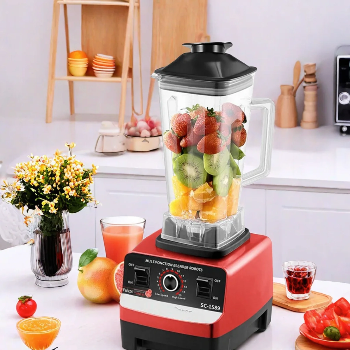 خلاط كهربائي قوي مع 6 شفرات - 7500 وات - 2.5 لتر - SC-1383