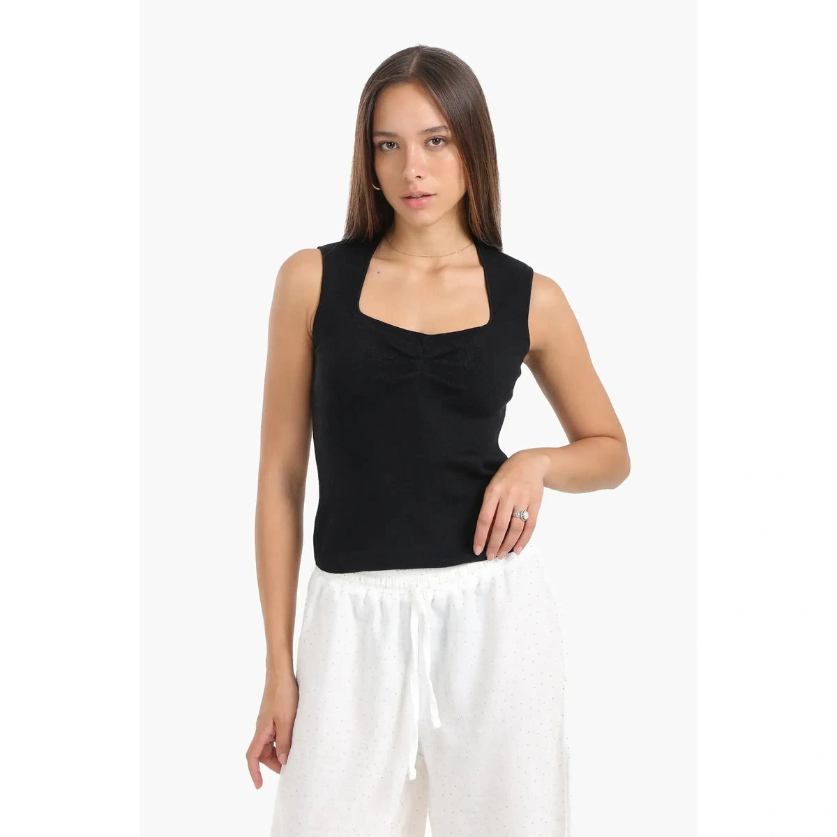 Sleeveless Striped Viscose Top by Carina 57019