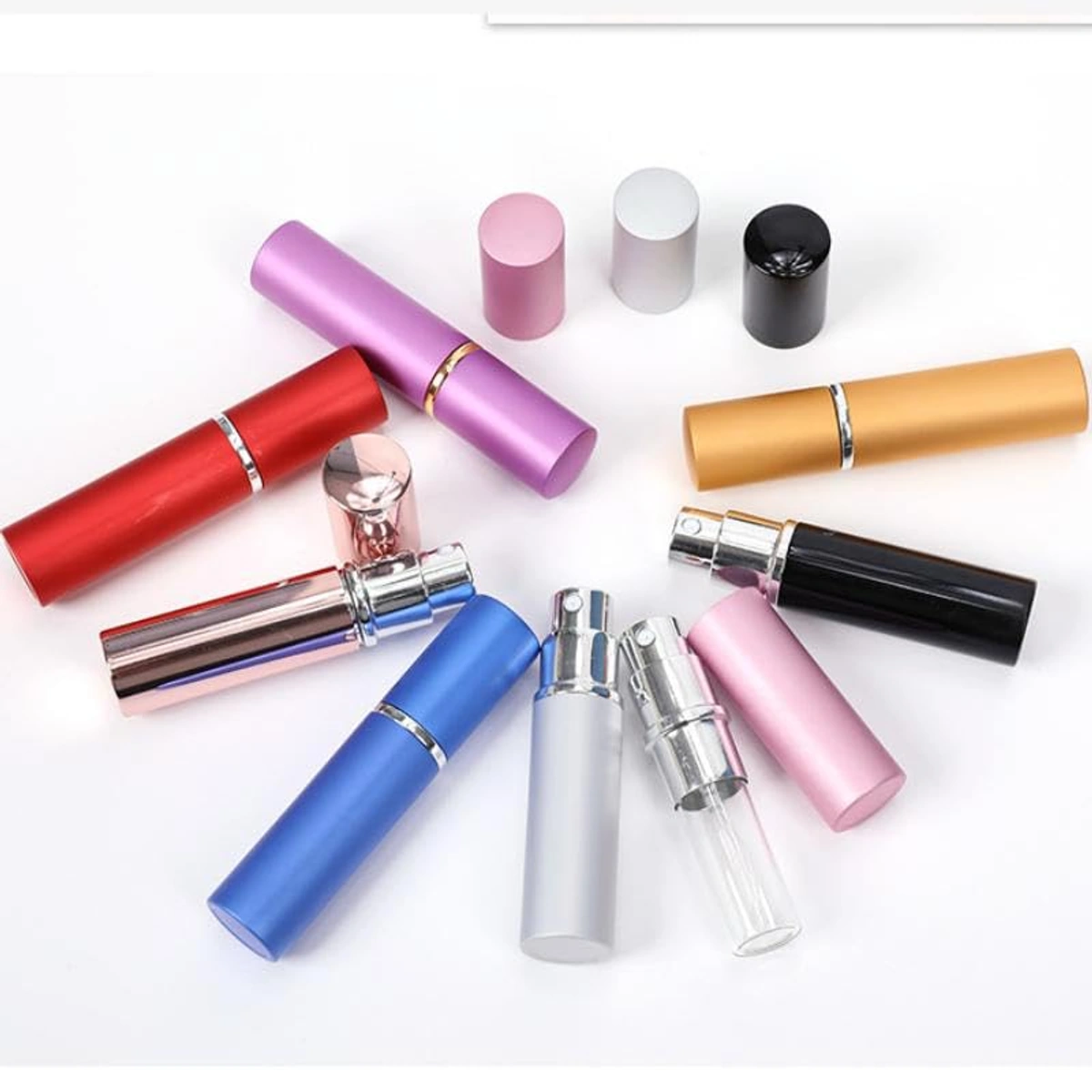 زجاجة بخاخة عطر قابلة لإعادة الملء - 10 مل - فضي