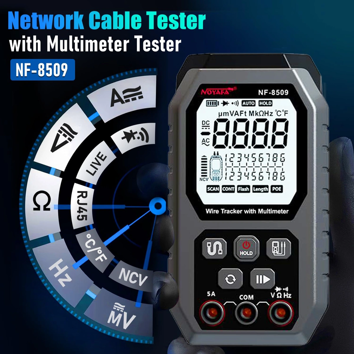 نويافا جهاز اختبار كيبل الشبكة مع جهاز اختبار متعدد - NF-8509