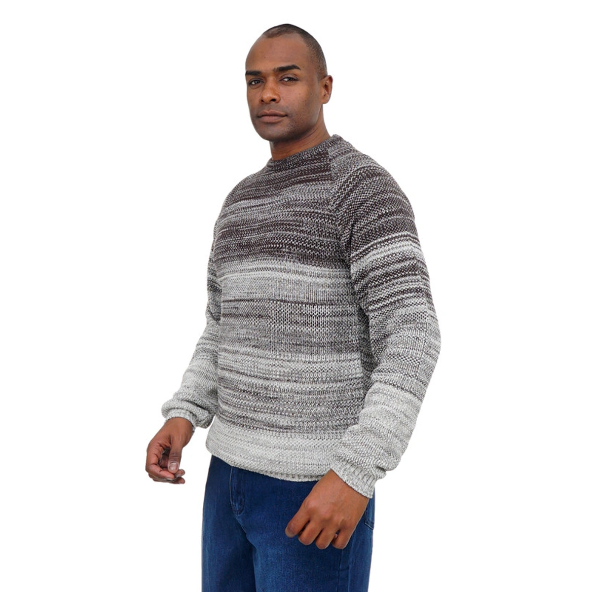 بلوفر رجالي منسوج برقبة دائرية - 108010024