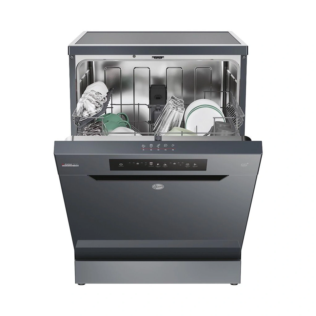 غسالة أطباق هوفر - 13 فرد - 60 سم - انفرتر شاشة ديجيتال 5 برنامج - فحمي - HF3E9L0A-EG