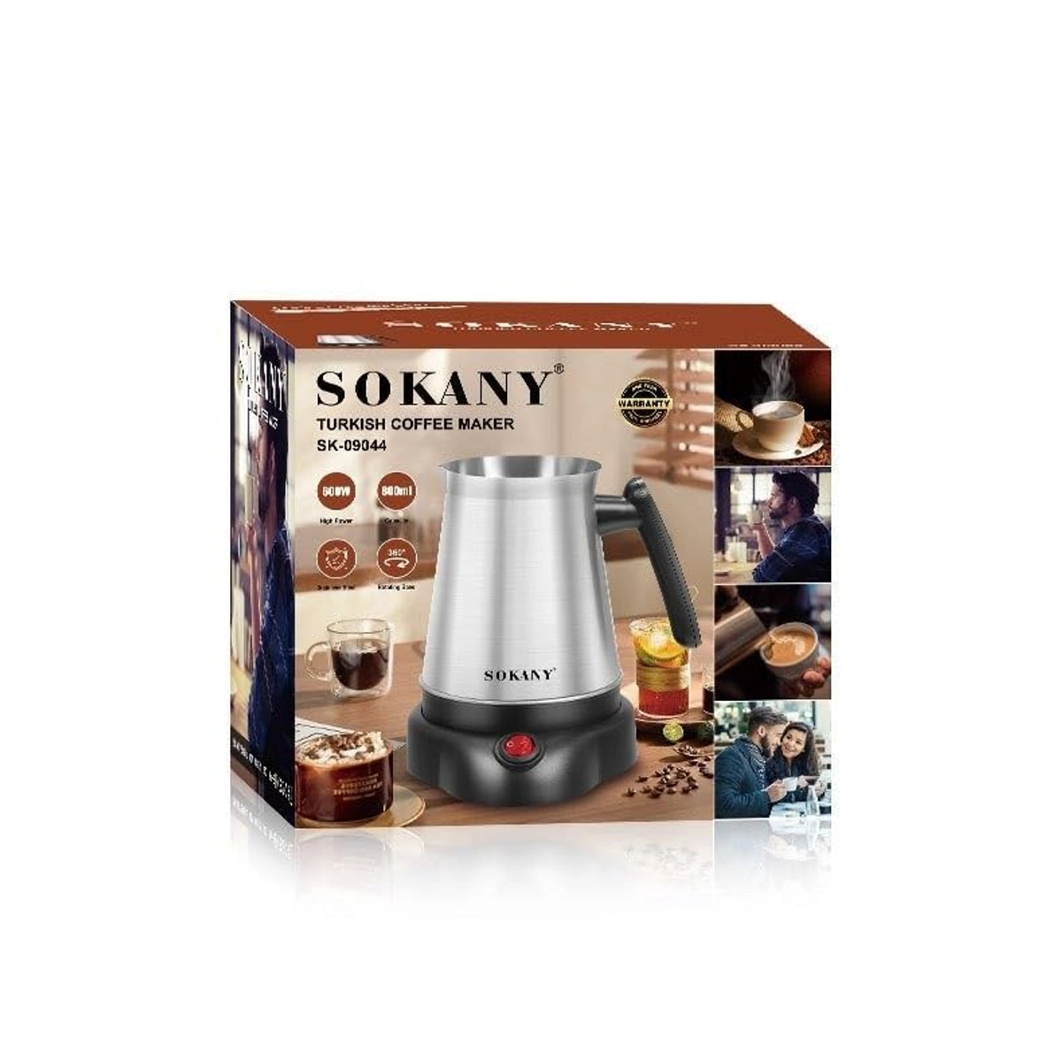 Sokany 800ml Stainless Steel Coffee Machine