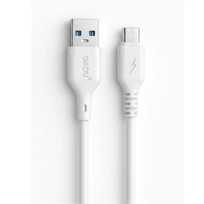 كابل DC-C288 من USB إلى Micro USB مصنوع من السيليكون أبيض - طول 1 متر
