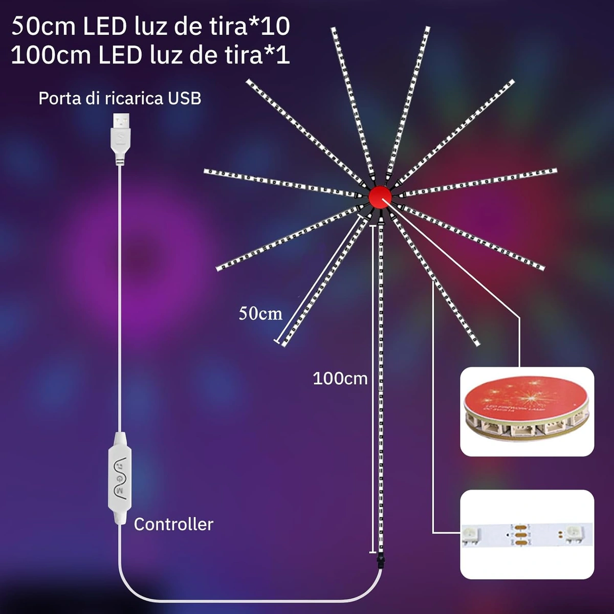 شريط اضاءة LED شكل نجمة - 3 أوضاع