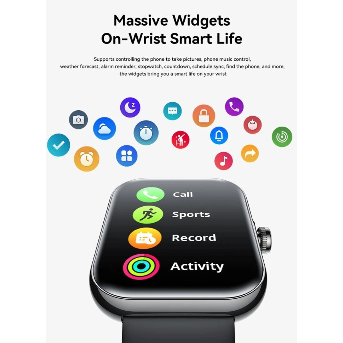 ساعة جوي روم JR-FT5 PLUS - شاشة 1.96 بوصة - مكالمات - أسود