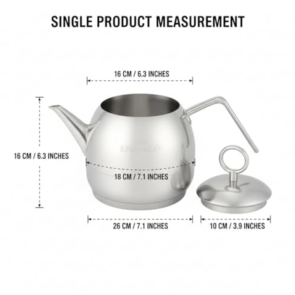 براد شاي ستانليس ستيل بغطاء - 1.5 لتر - 24086