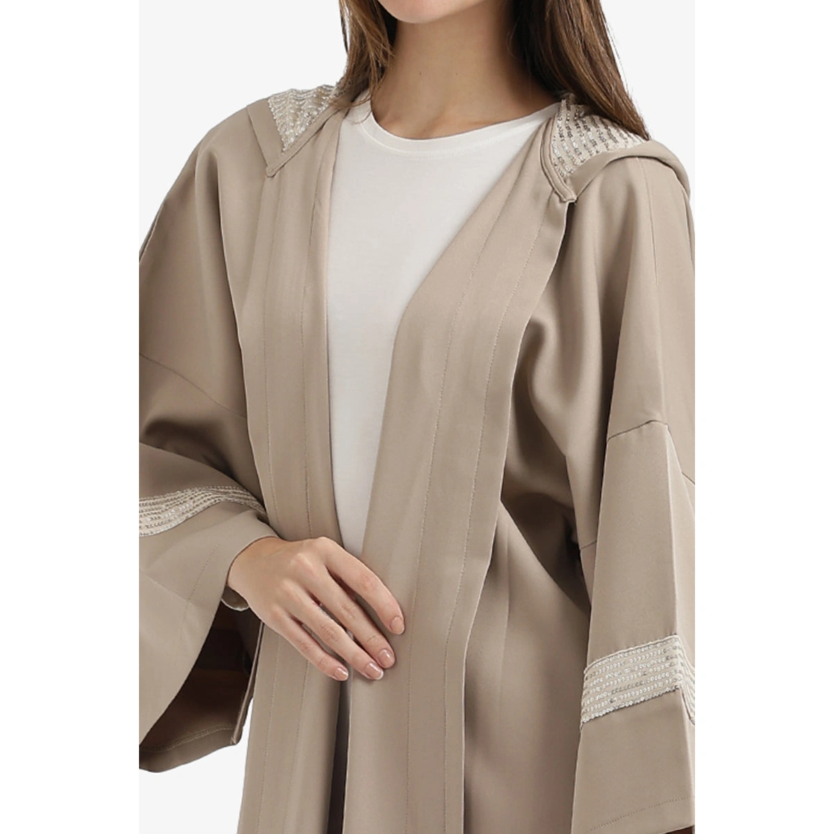 كيمونو قطيفة بغطاء رأس مزين بالترتر من كارينا 58654