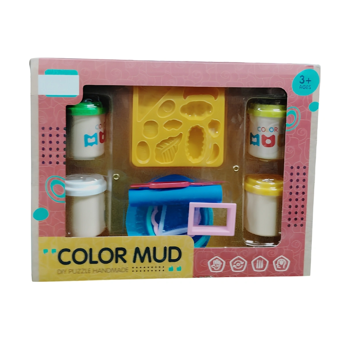 Colorful Clay Set with 4 Jars and Accessories