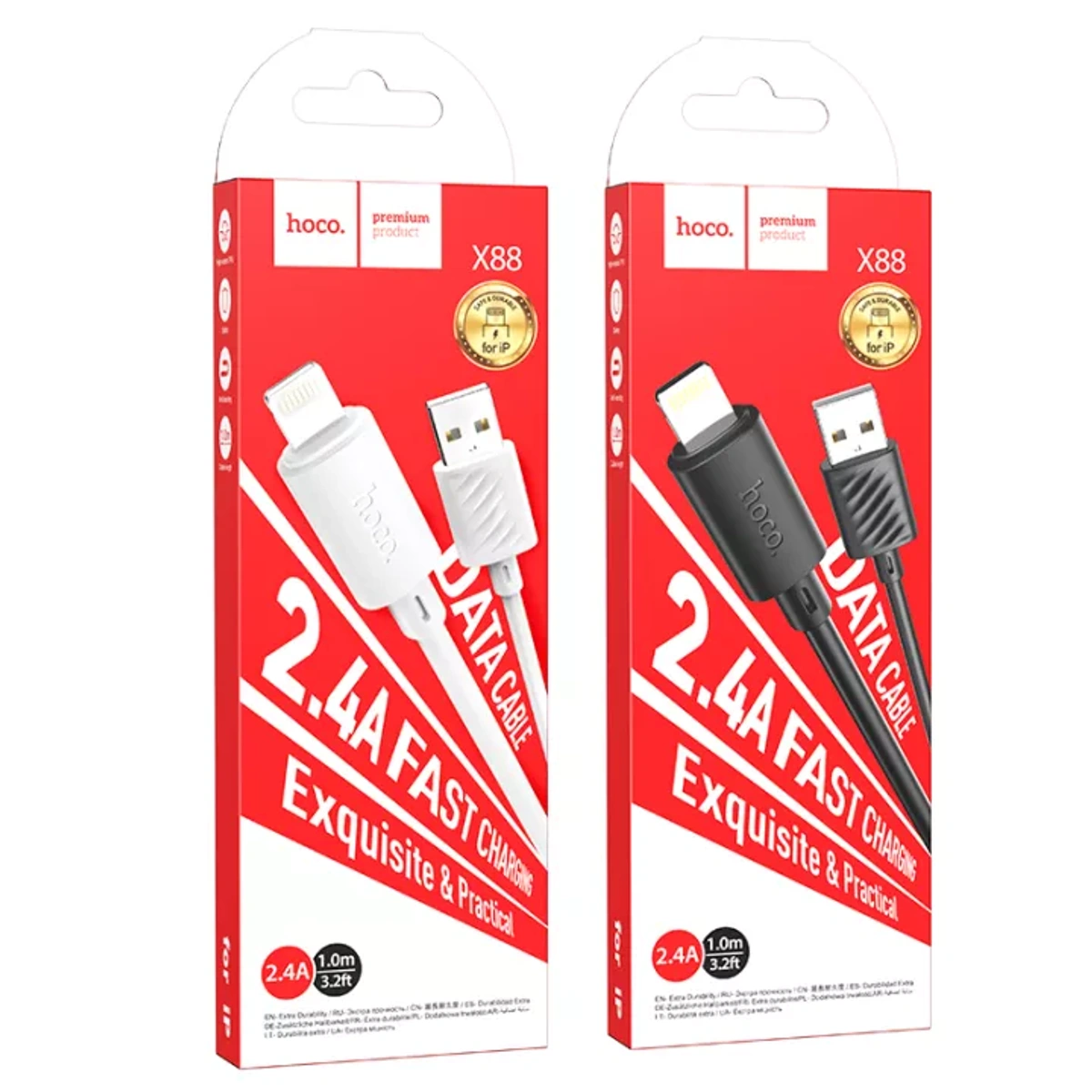 كابل آيفون هوكو X88 - أسود