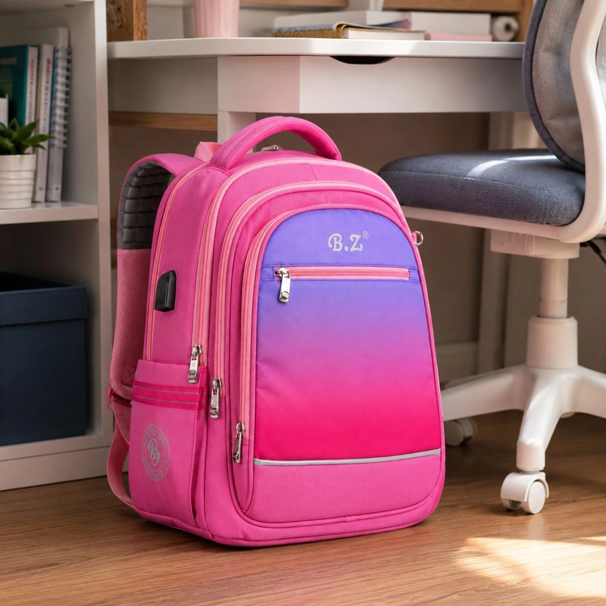 B.Z 20-inch Multi-Pocket Padded Back School Backpack