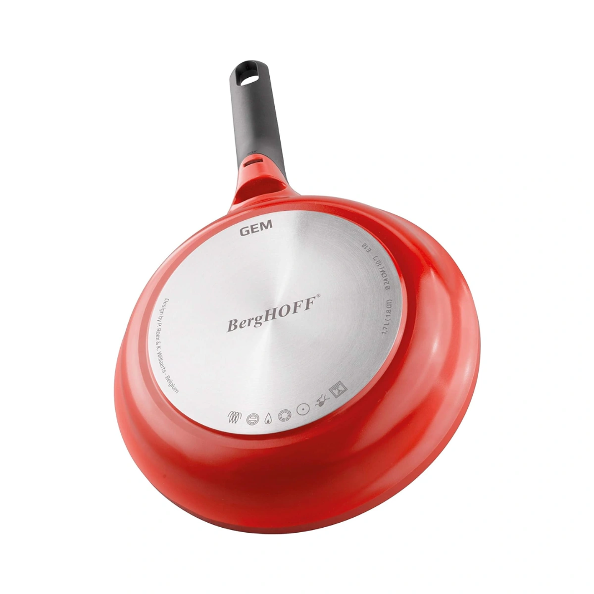 بيرغوف طاسة صغيرة بمقبض منفصل - 28 سم - أحمر