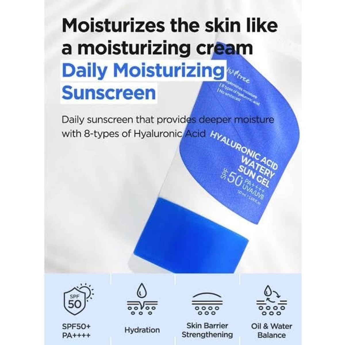 جل واقي شمس واتري بحمض الهيالورونيك SPF50+ PA++++ - 10 مل