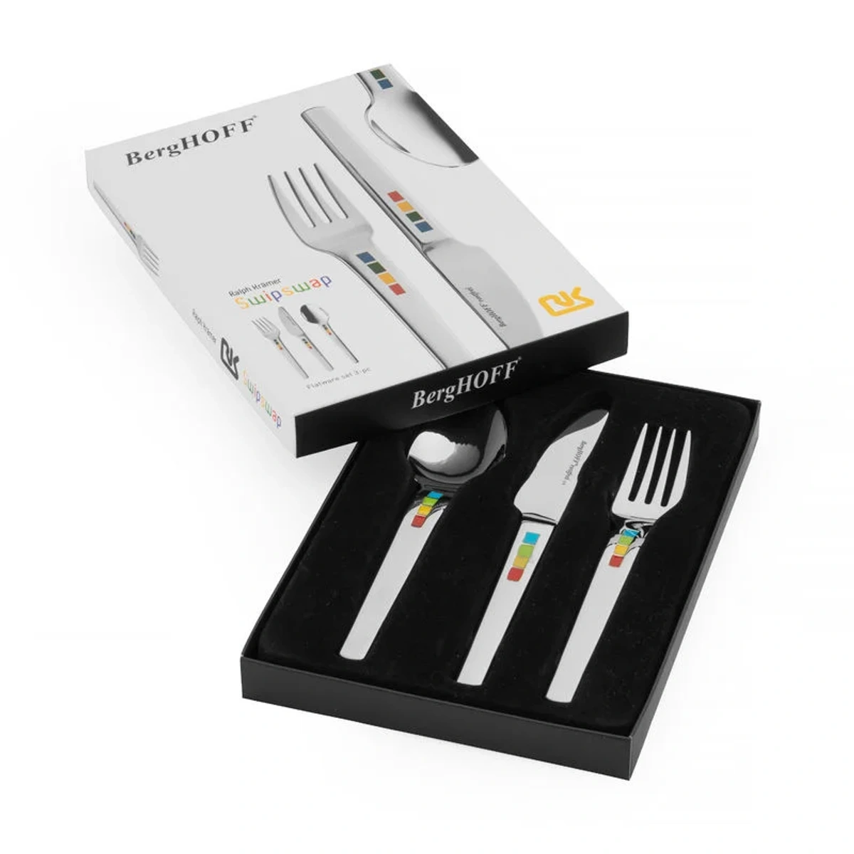 بيرغوف طقم أدوات مائدة للسفر - 4 قطع - وردي / فضي