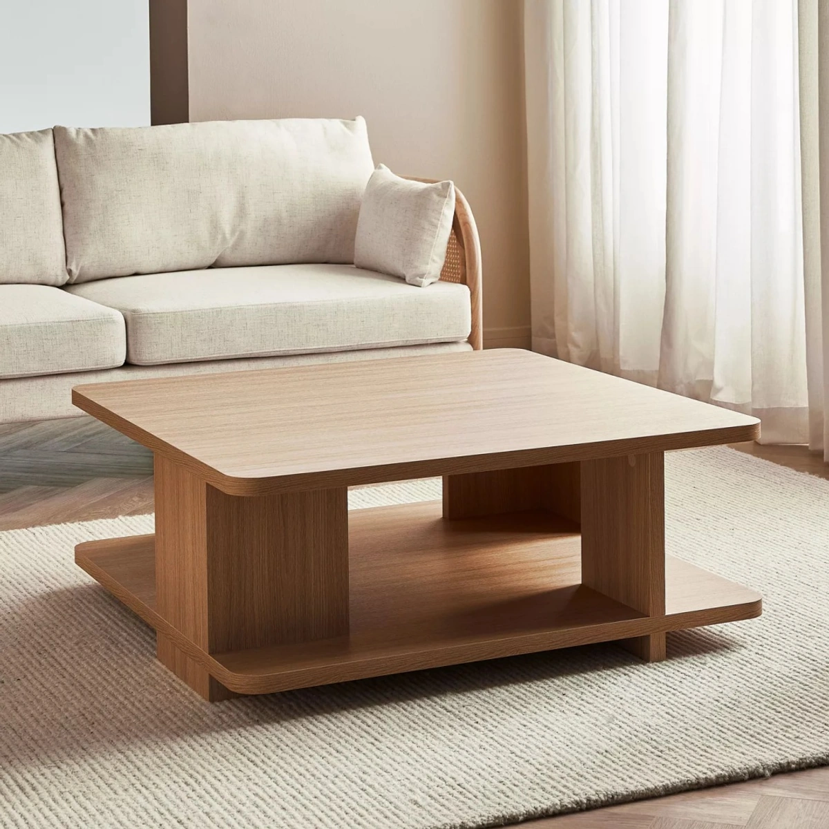 Mzct037 Classic Brown Coffee Table - 100cm