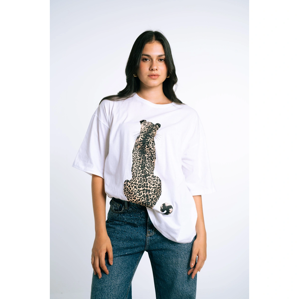 Clue Women's Cotton Leopard Print T-Shirt Model 18820