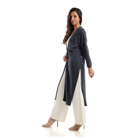 كارديجان كم طويل بفتحة جانبية